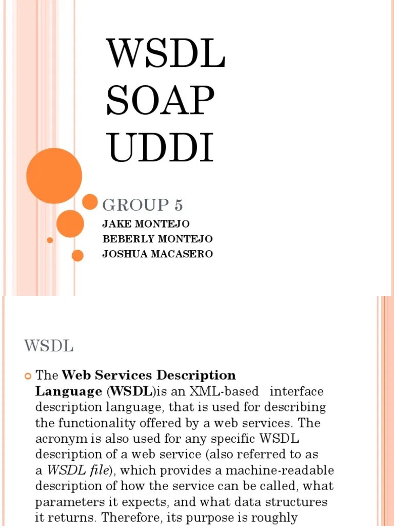 WSDL Soap Uddi Group 5 PDF