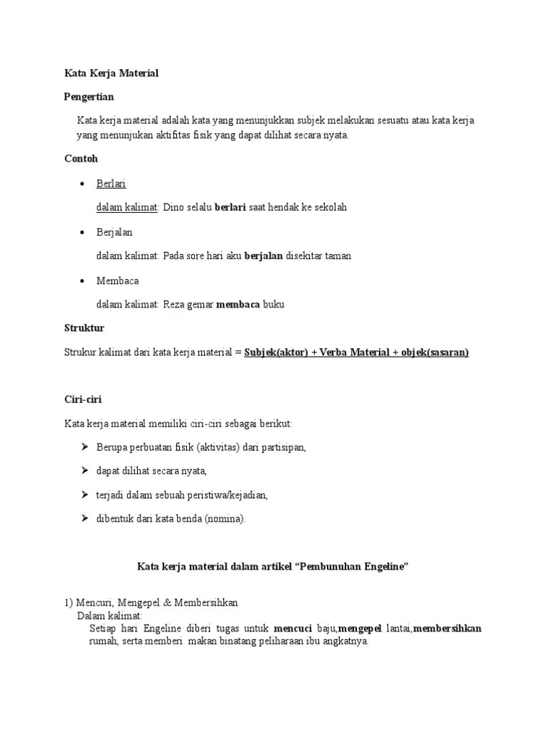 Kata Kerja Material, Istilah, Kias | PDF
