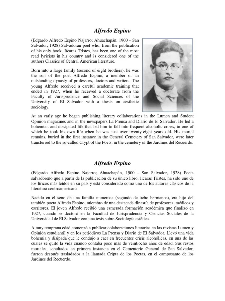 Alfredo Espino PDF Poetas Literatura en español