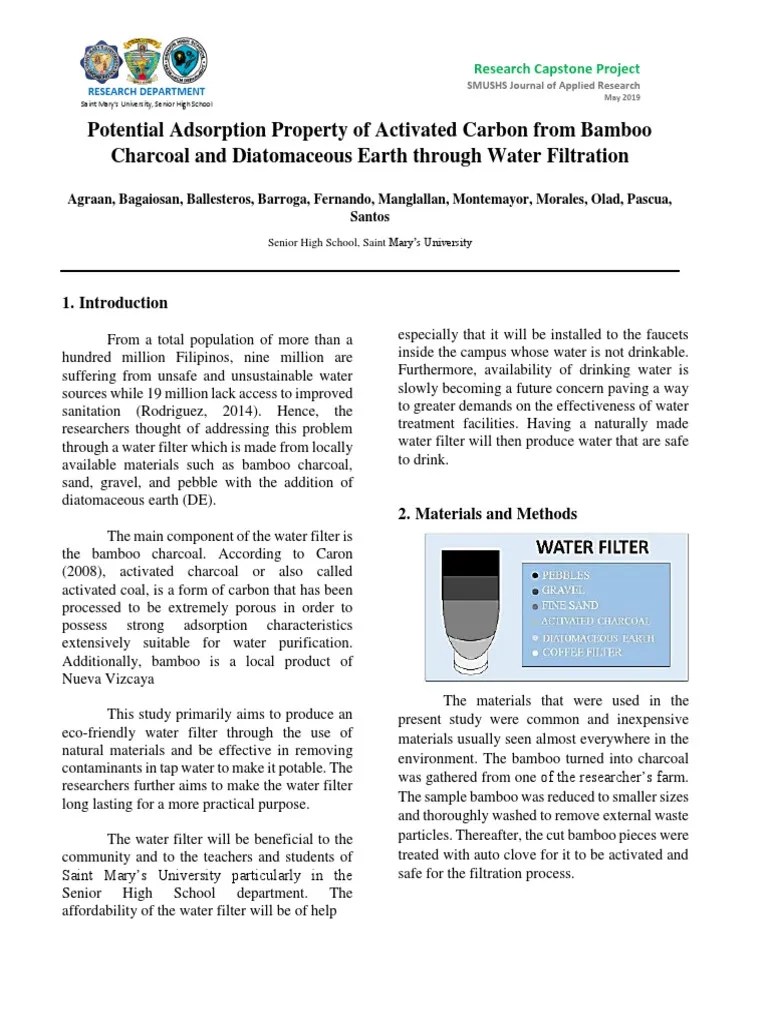 Capstone Research Final Paper Filtration Drinking Water