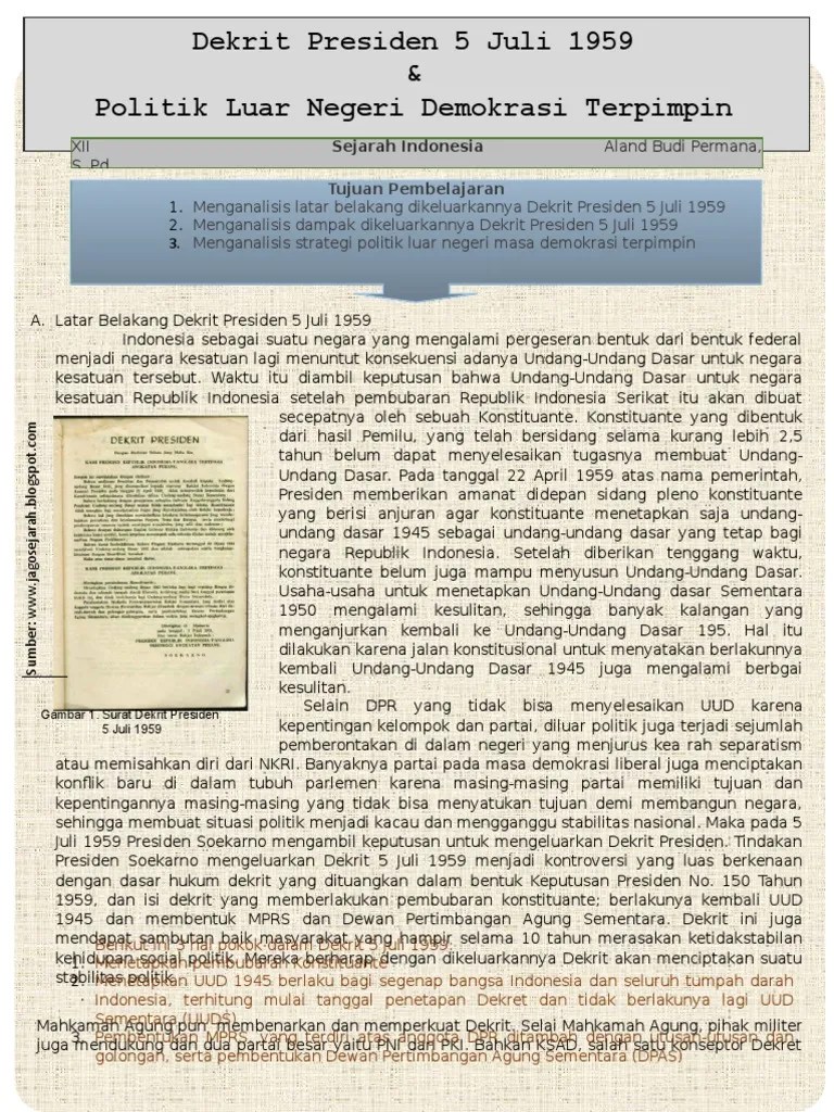 Bahan Ajar Dekrit Presiden | PDF
