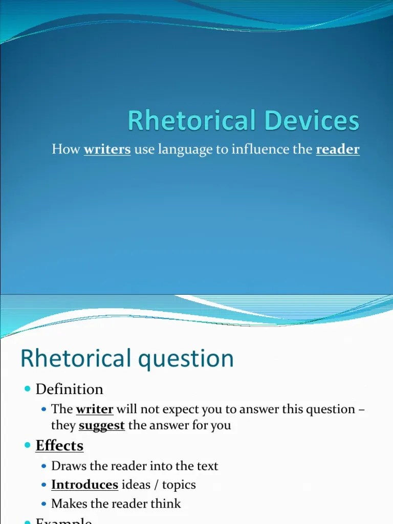 How Writers Use Language To Influence The Reader PDF Logos Rhetoric