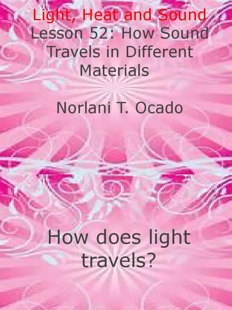 Understanding How Sound Travels Through Different Materials PDF