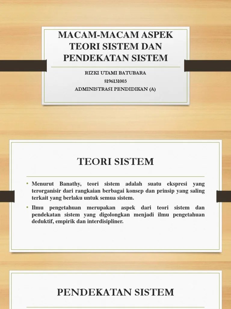 Teori Sistem Dan Pendekaatan Sistem | PDF