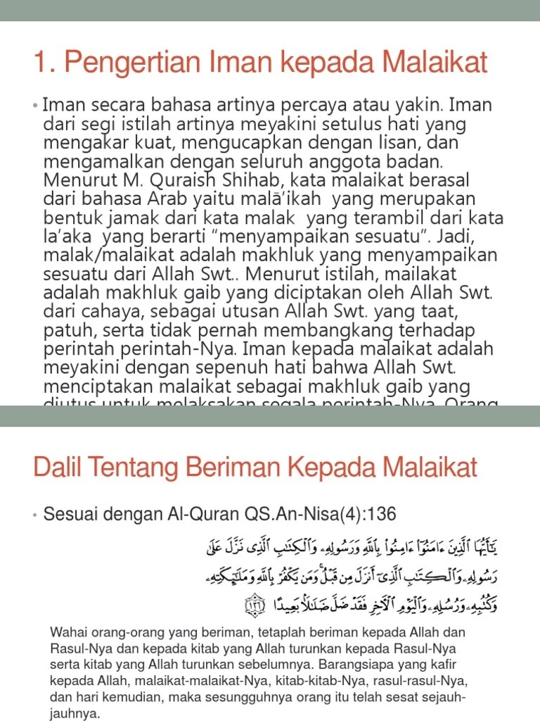 Beriman Kepada Malaikat Allah | PDF