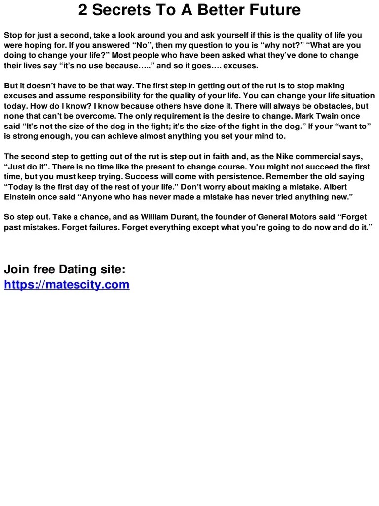 2 Secrets To A Better Future PDF SelfImprovement