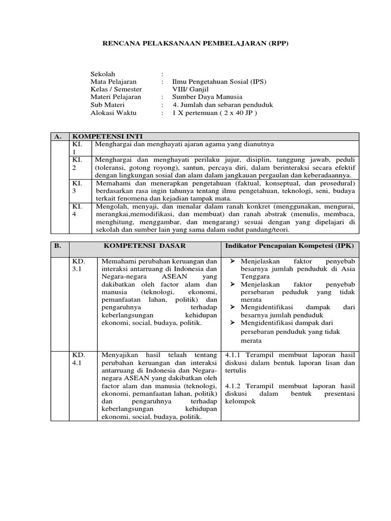 RPP Sumber Daya Manusia | PDF