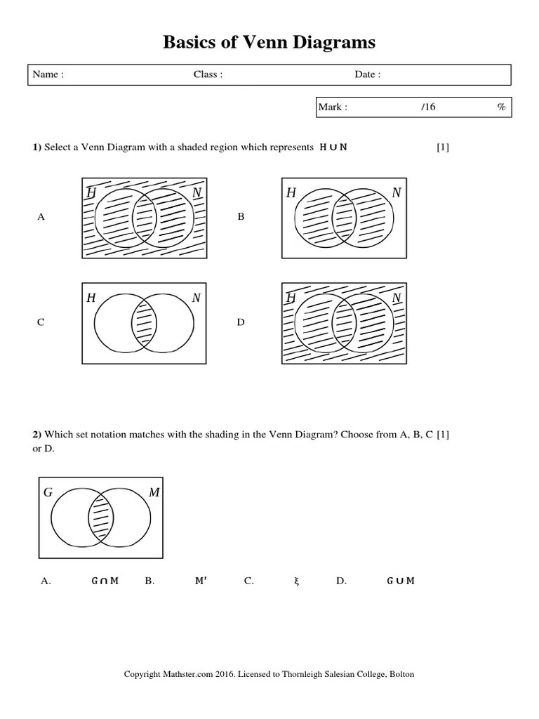 Basics of Venn Diagrams - 1 | PDF | Infographics | Conceptual Model