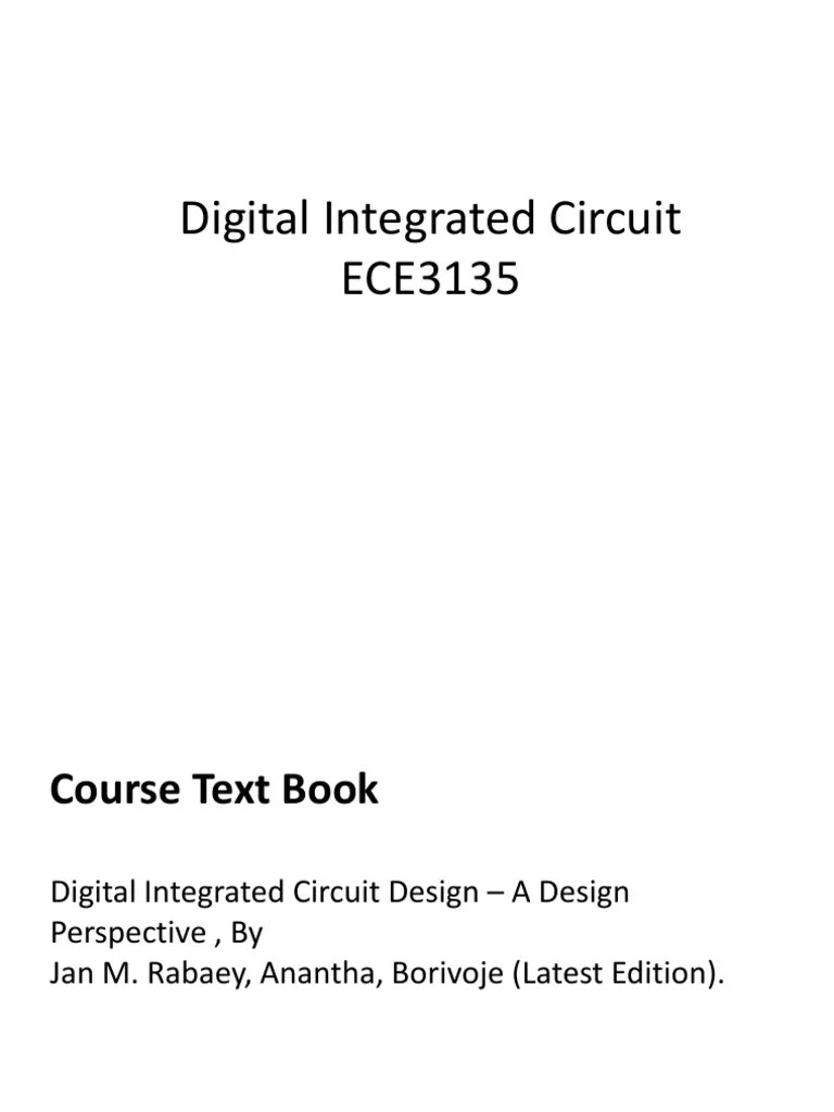 Digital Integrated Circuit PDF Integrated Circuit Electronic Circuits