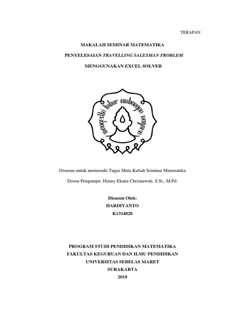 Makalah Seminar Matematika (K1314028) | PDF