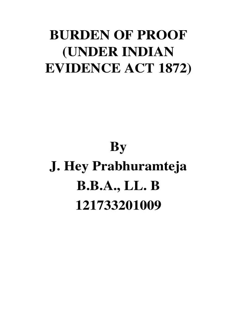 Burden of Proof PDF Burden Of Proof (Law) Bail