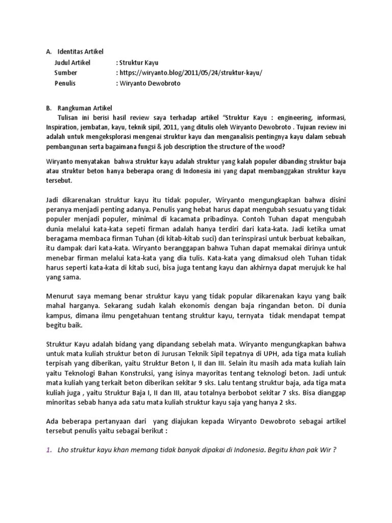 Review Artikel Struktur Kayu | PDF