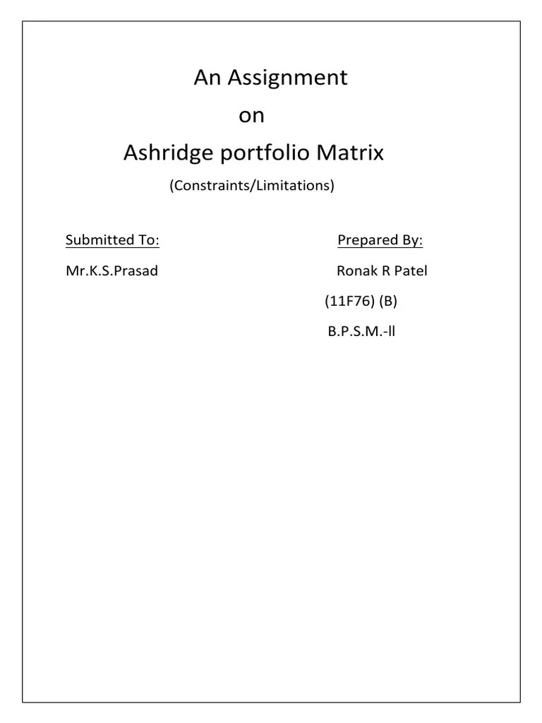 Ashridge Portfolio Mix PDF Strategic Management Mergers And