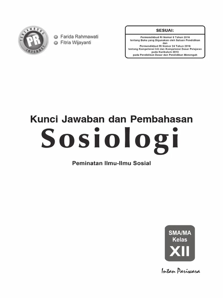 Kunci Buku PR Sosiologi 12 K-13 Tahun 2018 | PDF