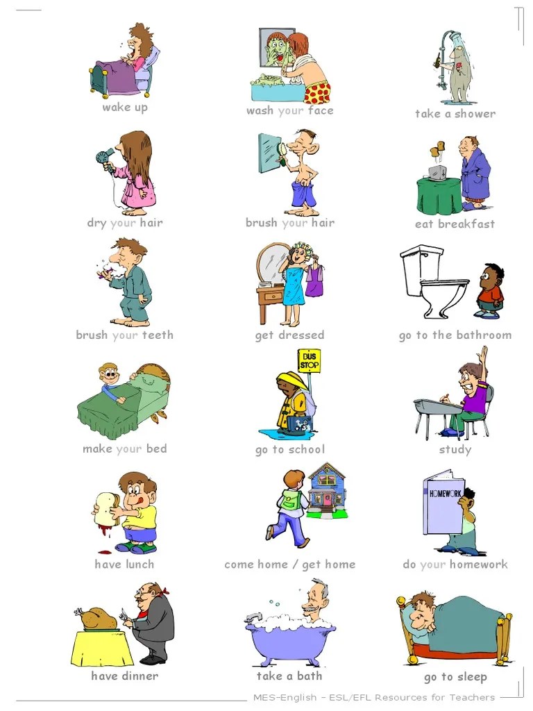 Take A Shower Wake Up Wash Face Go To Sleep Have Dinner Take A Bath PDF