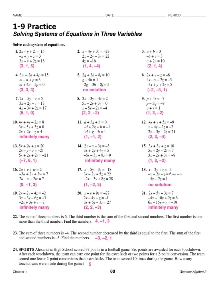KUTA Software Answer Key | PDF | Equations | Mathematical Concepts