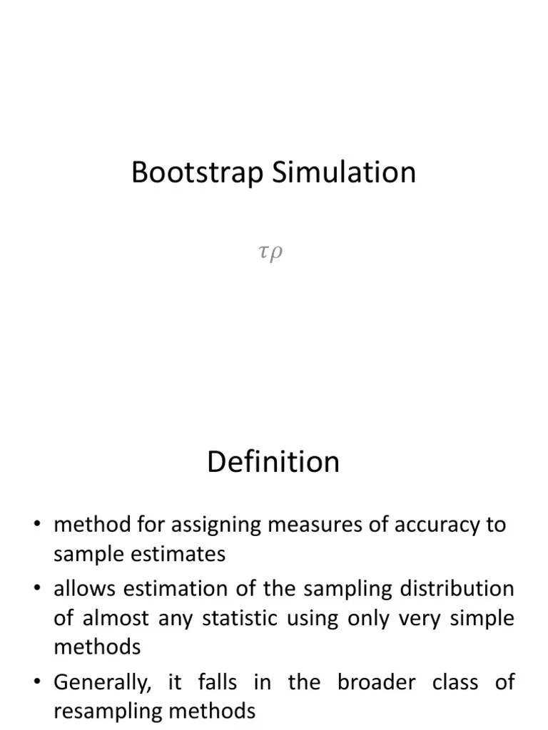 Bootstrap Simulation PDF Bootstrapping (Statistics) Resampling