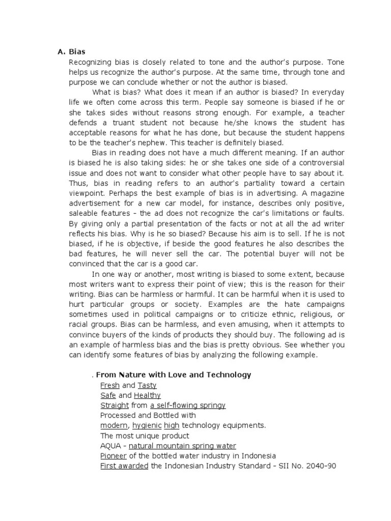 Author's Bias | PDF | Writers | Advertising