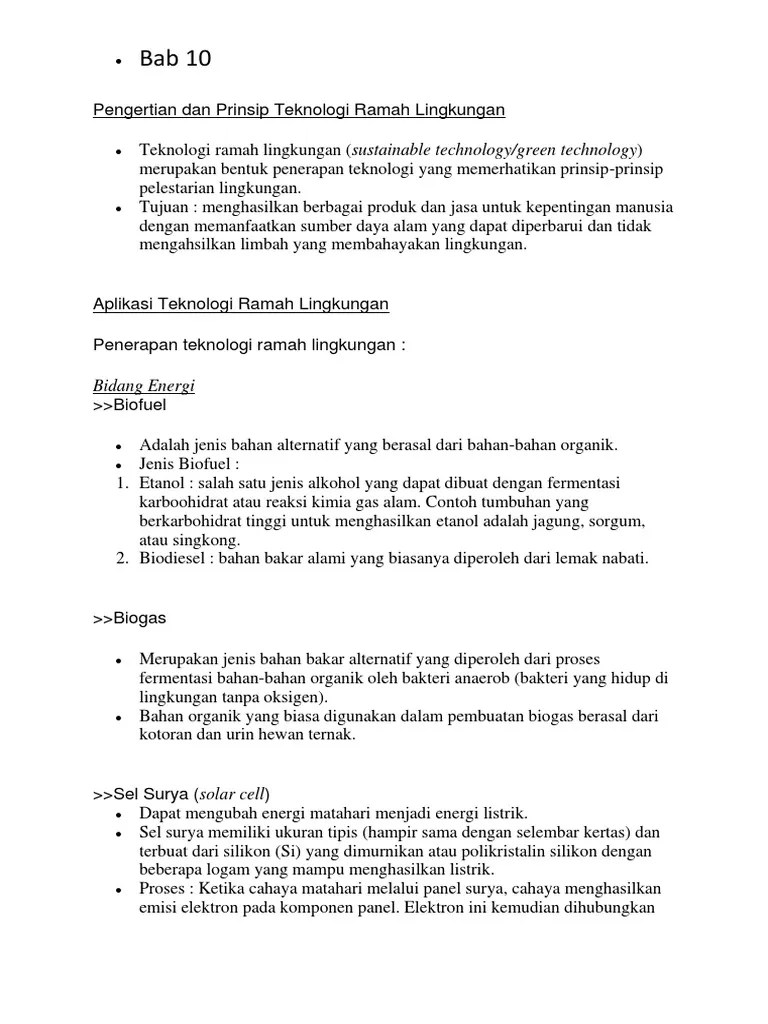 Pengertian Dan Prinsip Teknologi Ramah Lingkungan | PDF