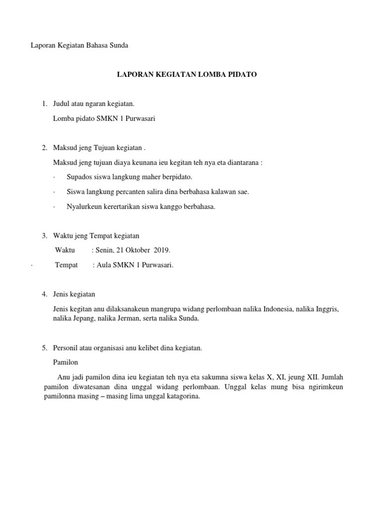 Contoh Laporan Berita Basa Sunda