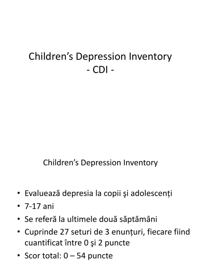 Children's Depression Inventory Cdi PDF