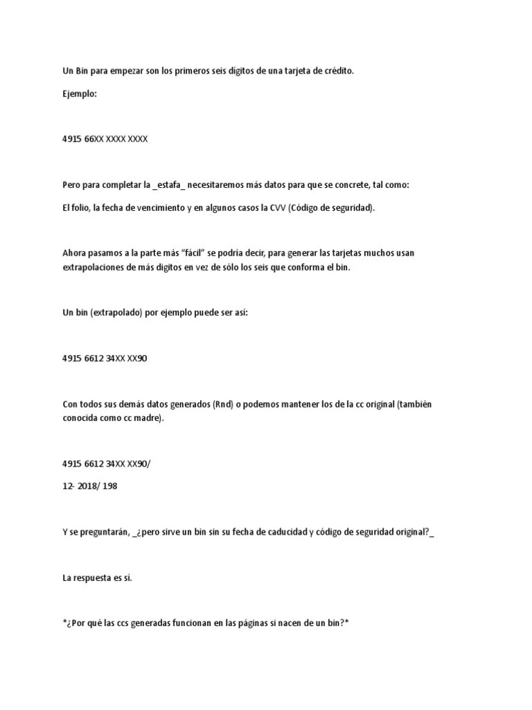 Bin Carding PDF Red privada virtual