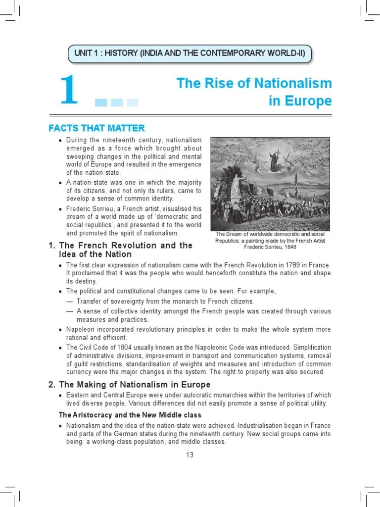 History Class 10th PDF Prussia Nationalism