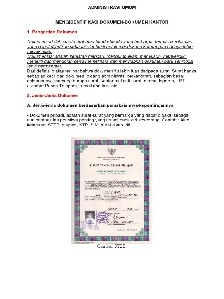Mengidentifikasi Dokumen-Dokumen Kantor | PDF