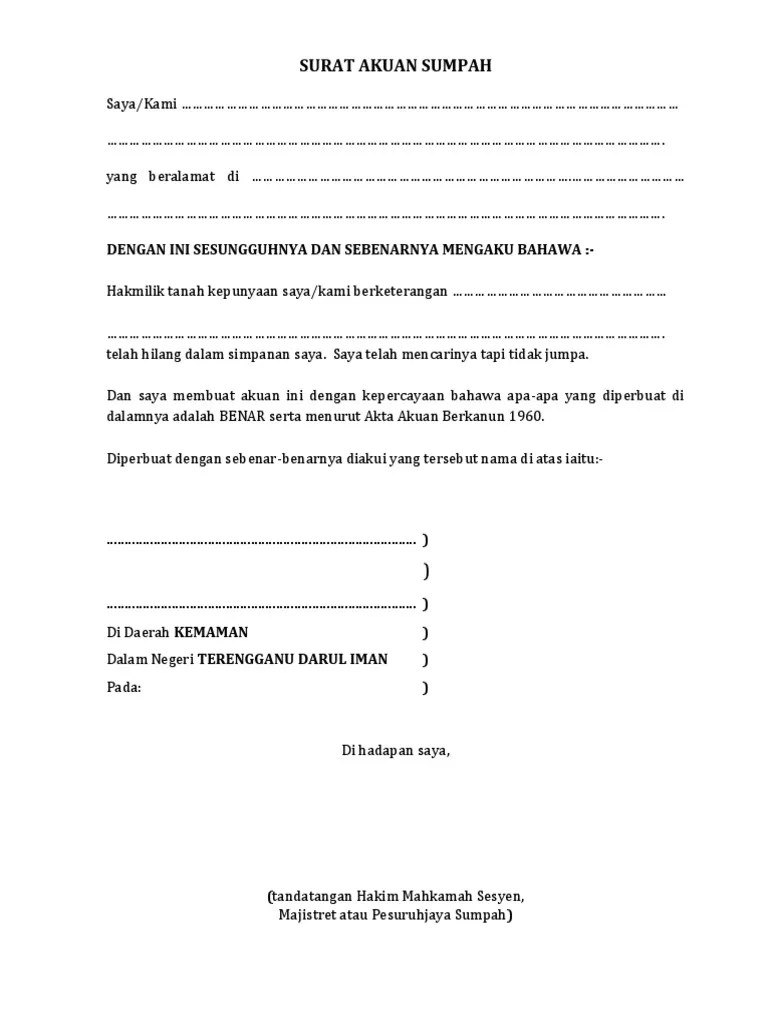 Contoh Surat Kebenaran Memberi Kuasa