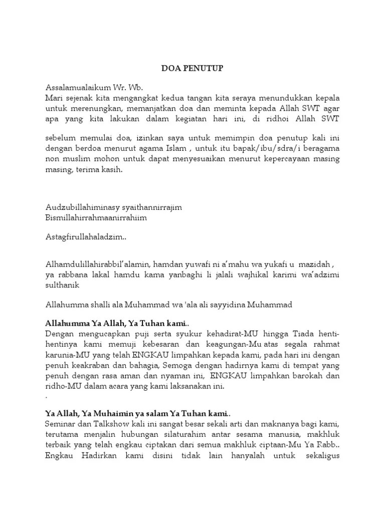 Doa Penutup Acara Seminar | PDF