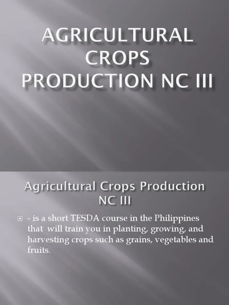 Agricultural Crops Production NC III PDF Pruning Plant Nursery
