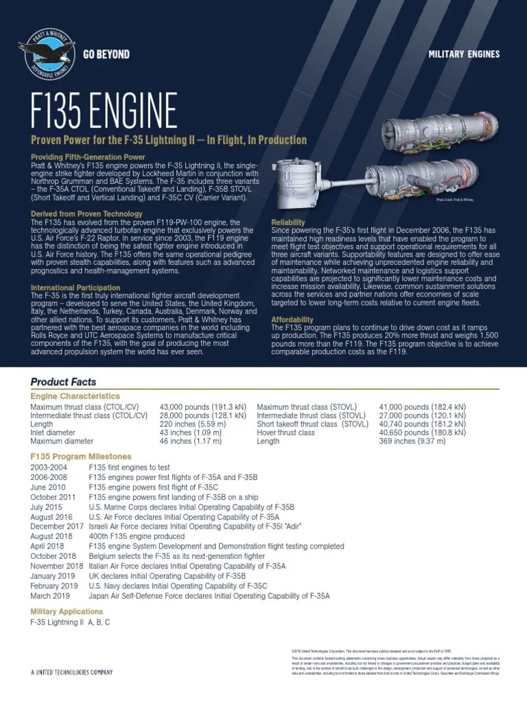 F135 Engine: Proven Power For The F-35 Lightning II - in Flight, in