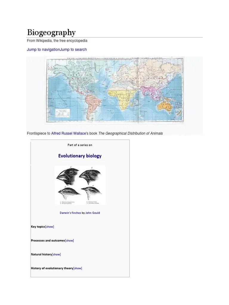 Biogeography: Evolutionary Biology | PDF | Biogeography | Physical