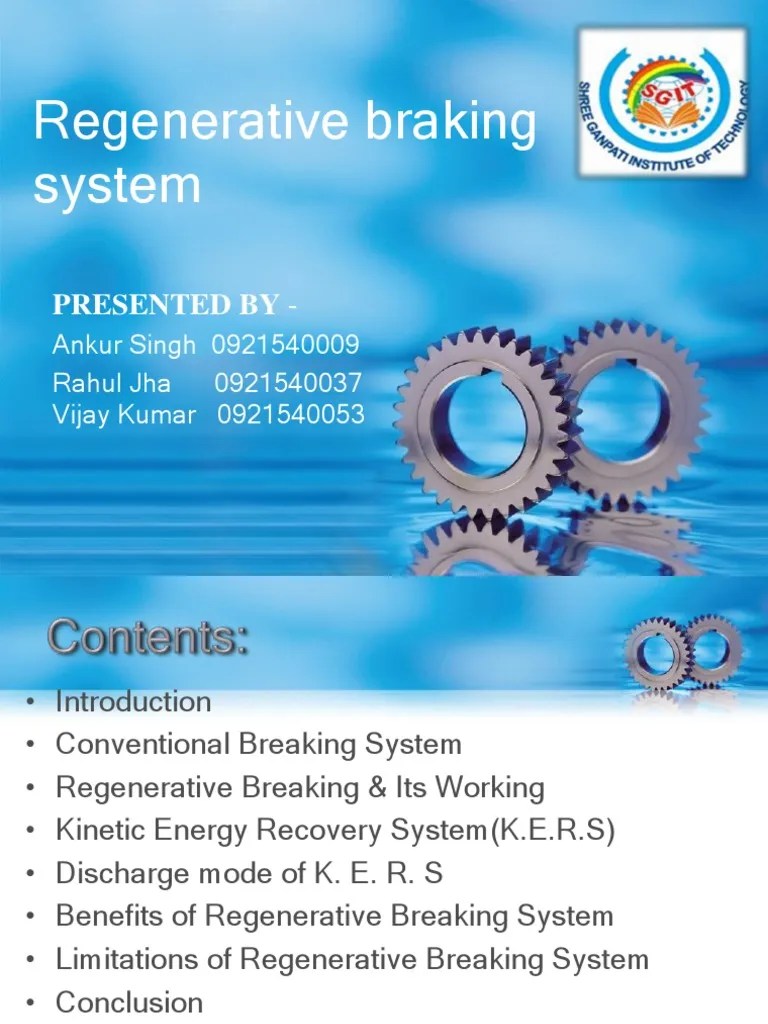 Regenerative Braking System Brake Vehicles