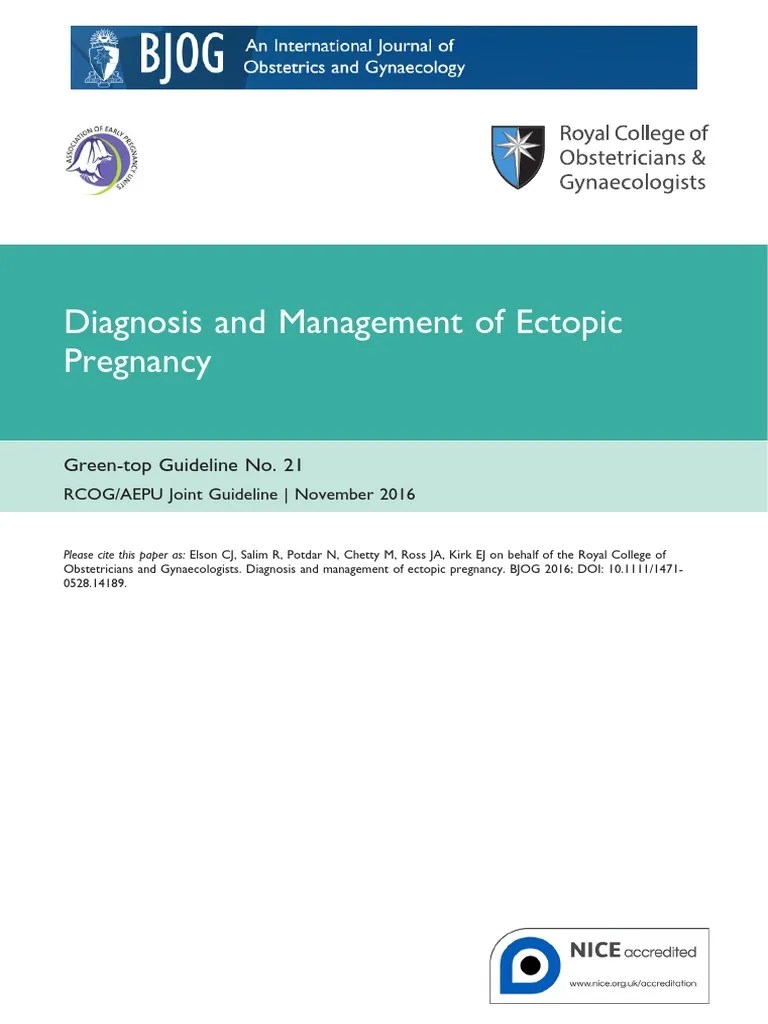 Guidelines for the Diagnosis and Management of Various Types of Ectopic