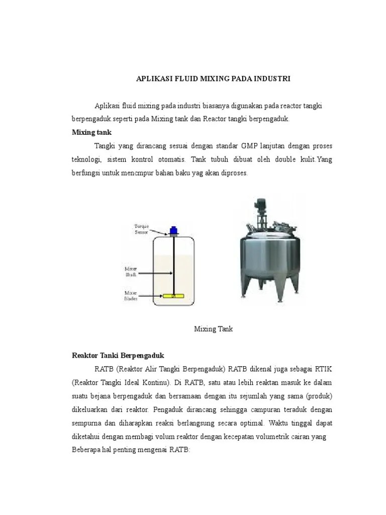 Aplikasi Fluid Mixing Pada Industri | PDF