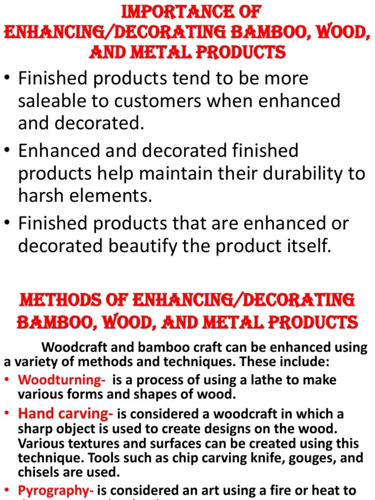 Importance of Decorating Bamboo, Wood and Metal Products PDF
