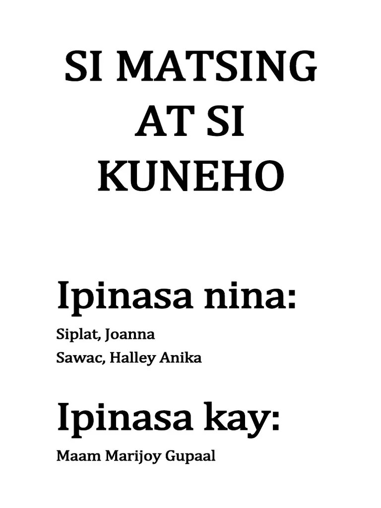 Si Matsing at Si Kuneho PDF