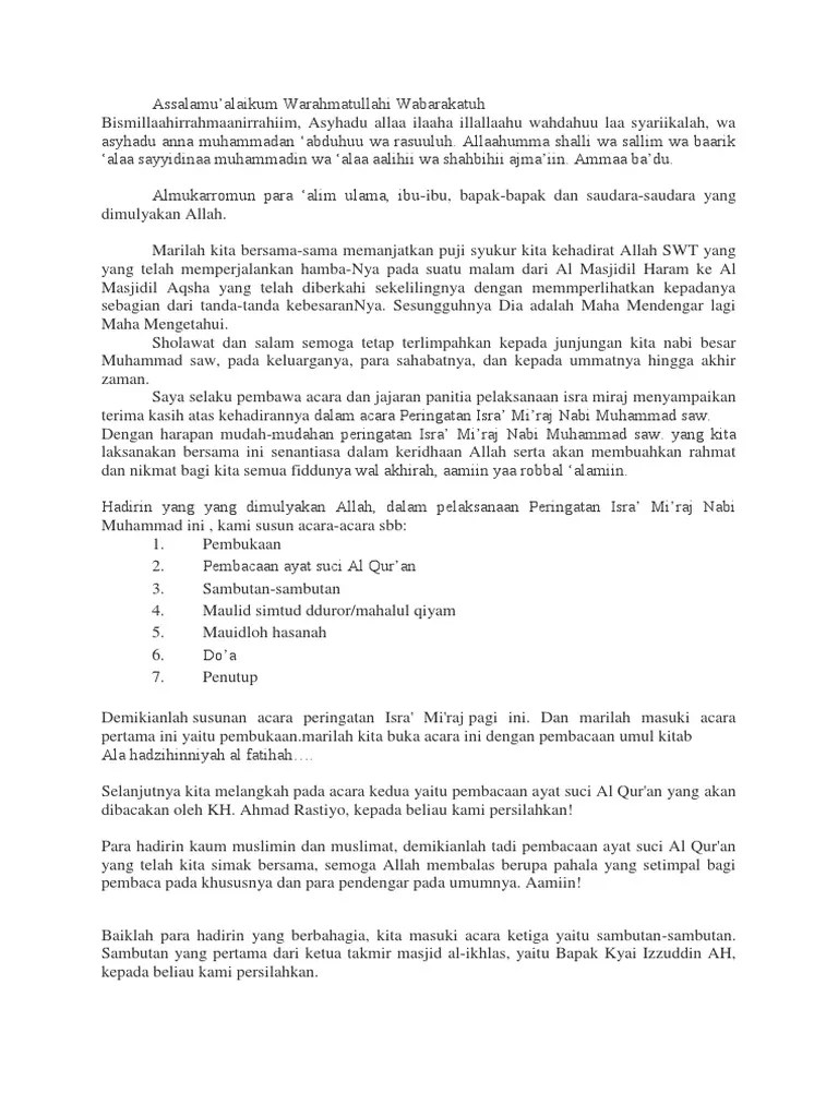 Teks MC Acara Isra Miraj | PDF