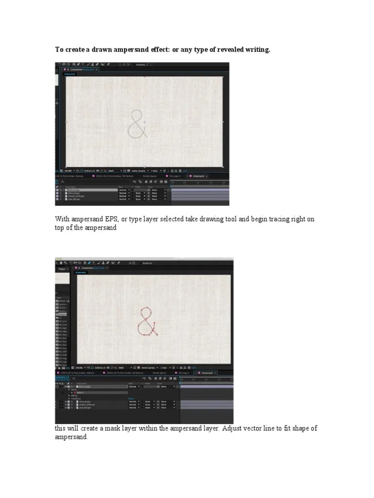 To Create A Drawn Ampersand EffectAfter Effects PDF