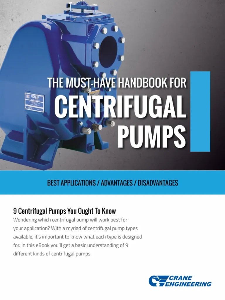 Centrifugal Pumps Handbook CRANE PDF Pump Fluid Mechanics