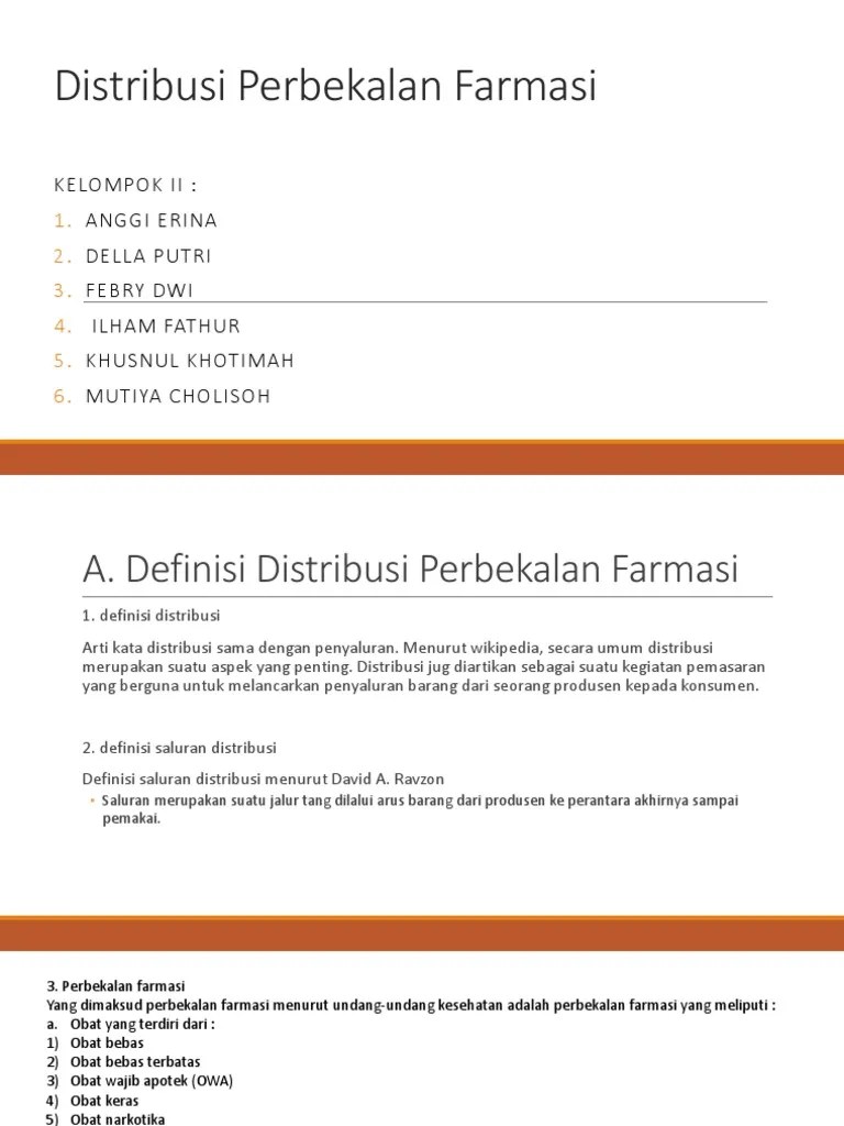 Distribusi Perbekalan Farmasi | PDF