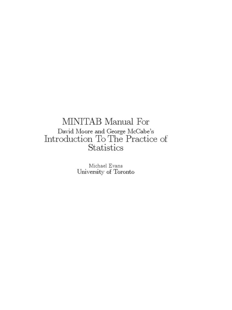 MiniTab Introduction PDF Multivariate Statistics Analysis