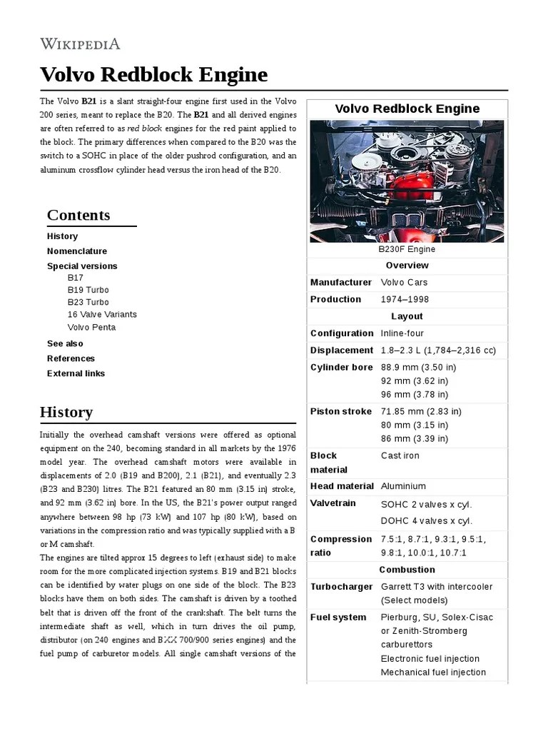 Volvo Redblock Engine | PDF | Engines | Vehicles