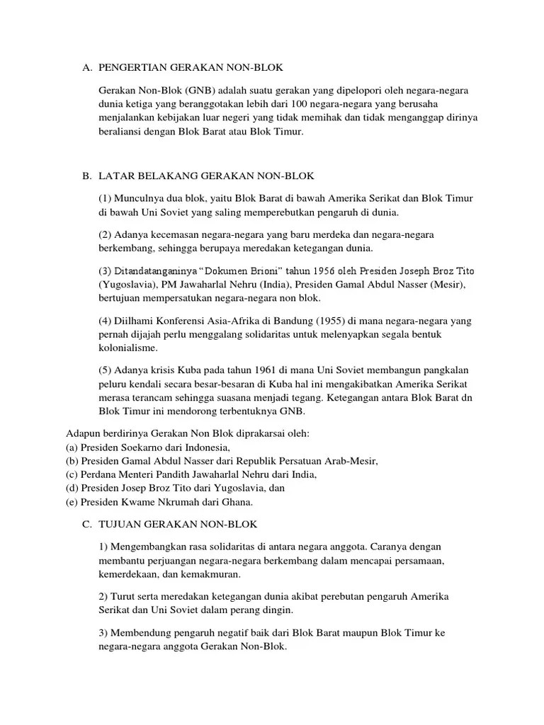 Gerakan Non Blok | PDF