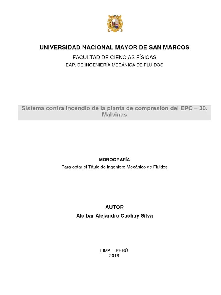 Universidad Nacional Mayor De San Marcos Sistema contra incendio de la