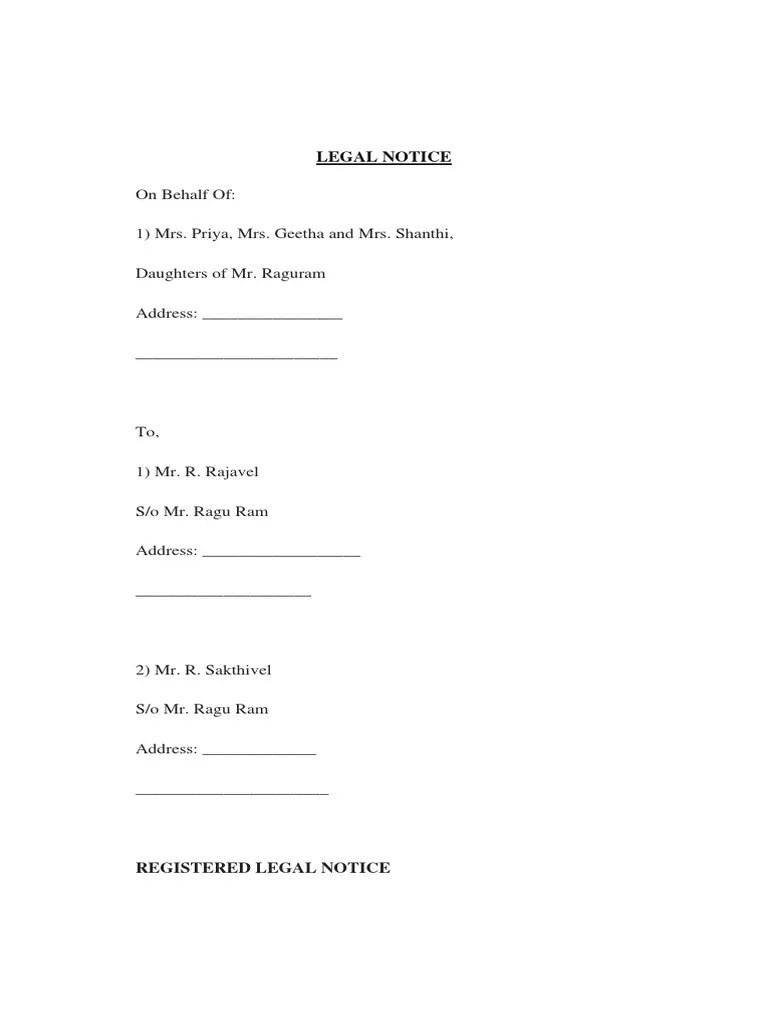 Legal Notice Partition Lawsuit Politics Free 30day Trial Scribd