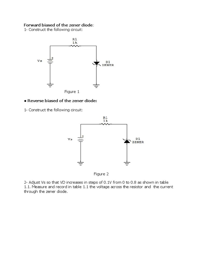 Forward and Reverse Biasing of A Zener Diode PDF