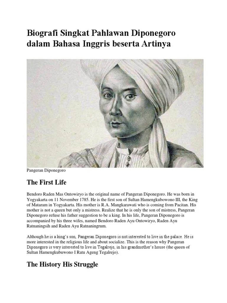 Biografi Pahlawan Nasional Dalam Bahasa Inggris – Tulisan