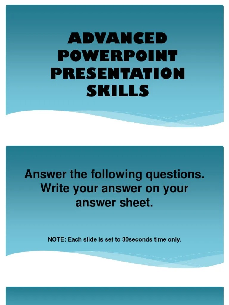 Advanced Powerpoint Presentation Skills PDF